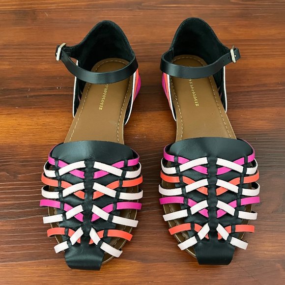 Anthropologie Multicolor Huarache Strap Shoes Size 6 - Picture 9 of 11